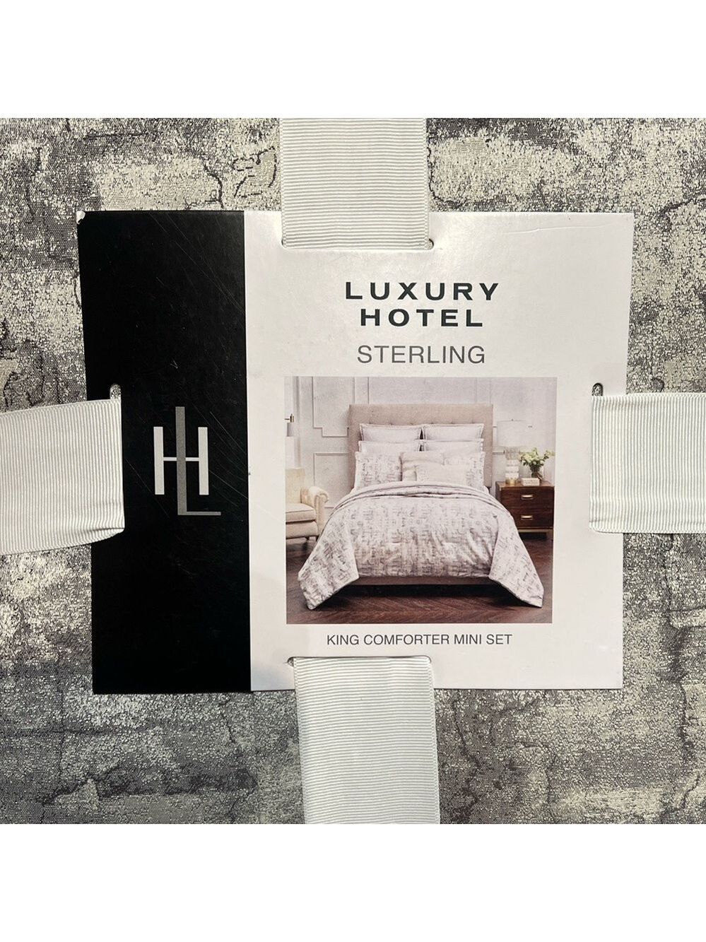 NWT $329 Luxury Hotel “Sterling” King Comforter Mini Set - Picture 3 of 10